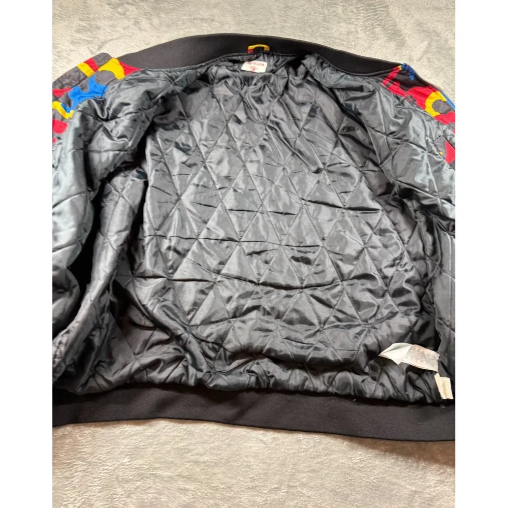 True Religion Bomber Jacket 3XL Multicolor Camo Red Yellow Blue Black